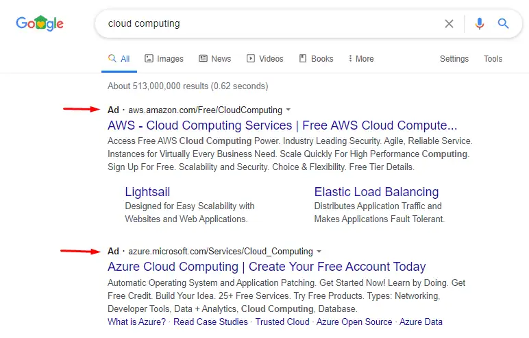 paid ads example