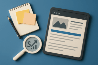materiais de escritório dispostos sobre uma mesa