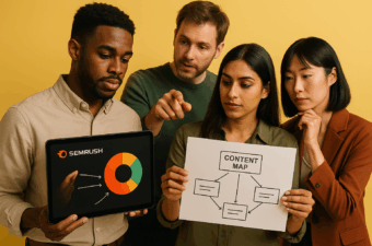 Grupo analisando ferramentas do SEMrush