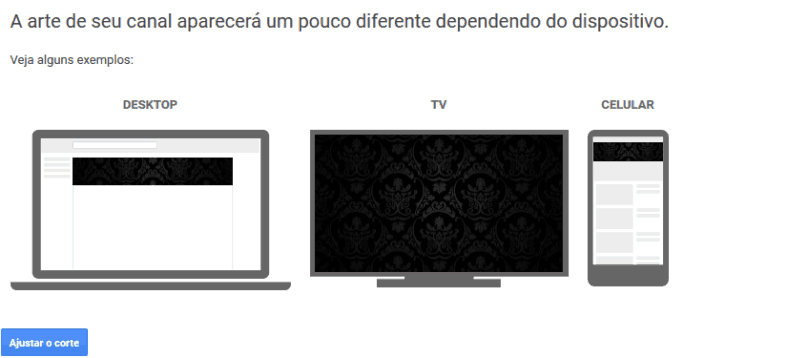 Arte do canal em diferentes formatos