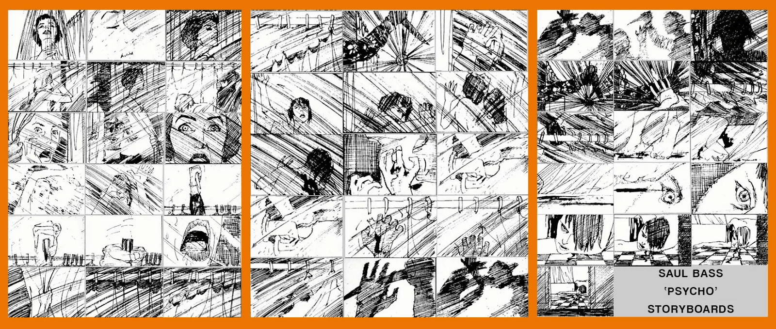 Storyboard do filme Psicose