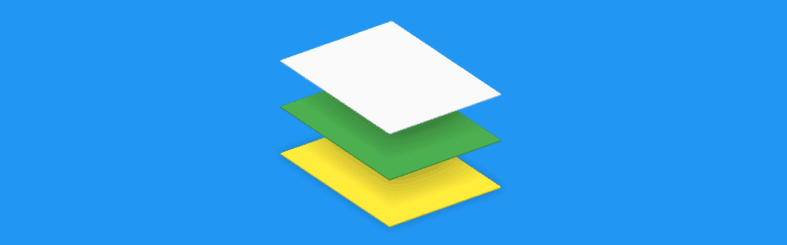 Material Design - Elementos sobrepostos de forma realista