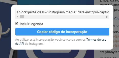 embed code Instagram