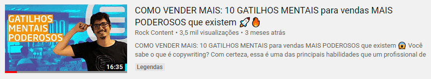 título de um vídeo no YouTube