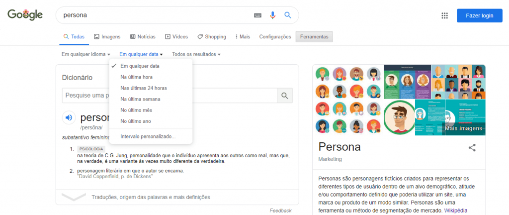 resultados mais recentes em busca d o google