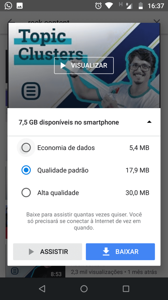 Youtube Go baixar vídeo