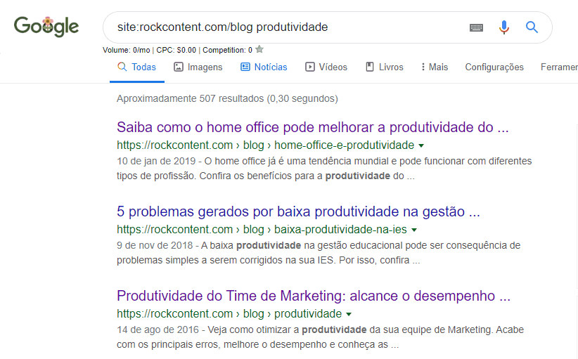 Explore conteúdos dentro de determinado site