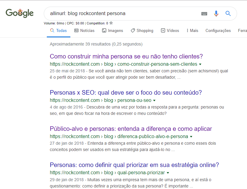 Buscando palavras-chave na URL