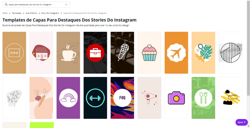 templates de destaque do instagram