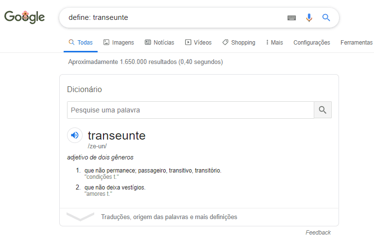 Definindo palavras