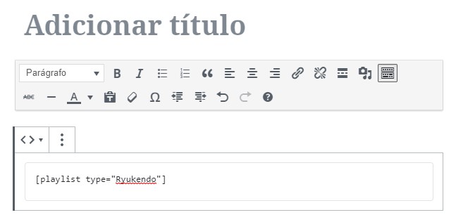 inserindo lista de reprodução no wordpress
