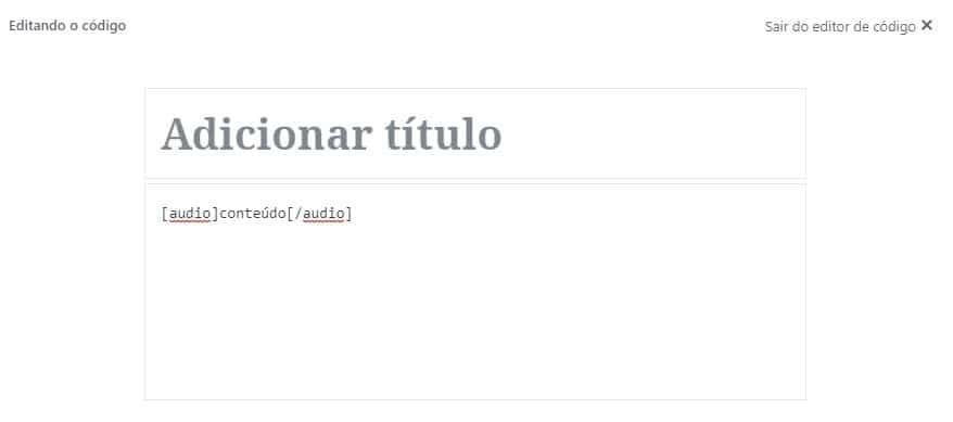 inserindo áudio no wordpress
