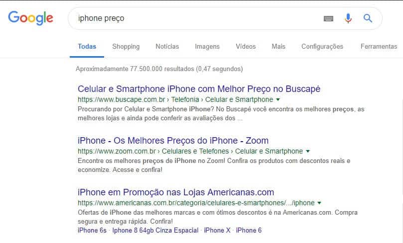 Resultados omitidos do google 1