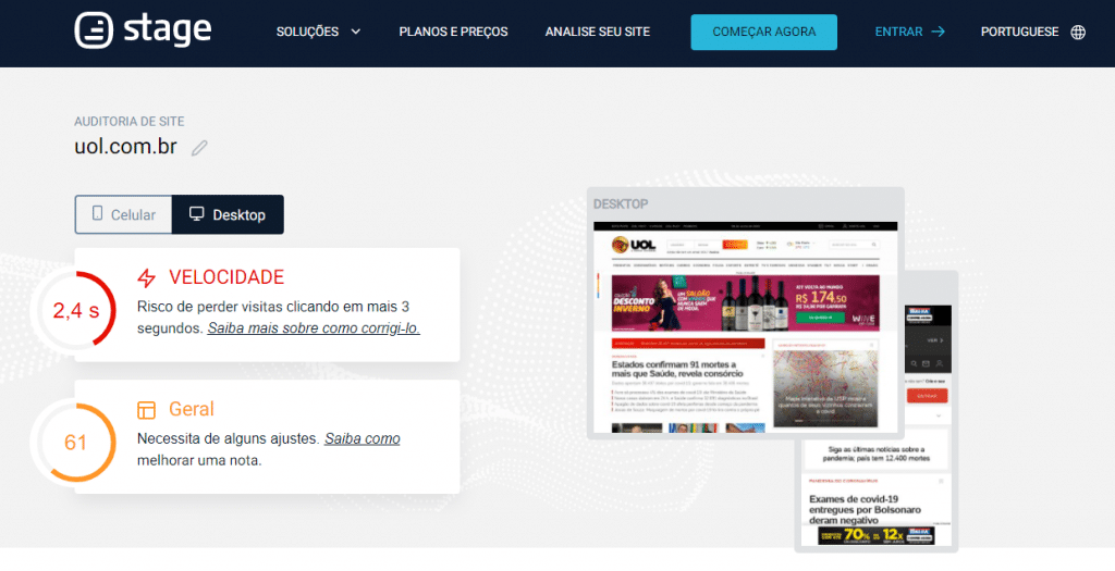 análise de site
