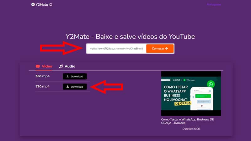 baixar vídeo do youtube