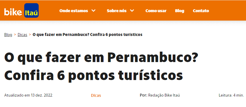 Bike Itaú Iniciativa Marketing Territorial