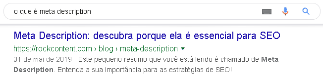 busca para meta descrição