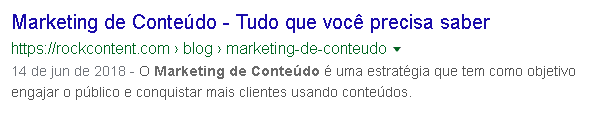 Resultado da busca marketing de conteúdo