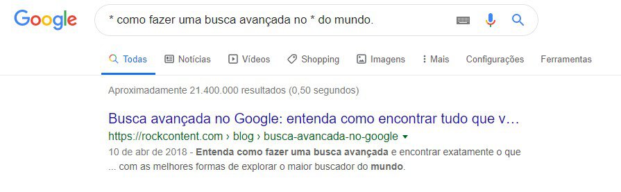 Barra de busca do Google com exemplo de pesquisa