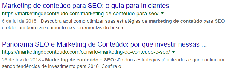 Canibalização de palavras-chave
