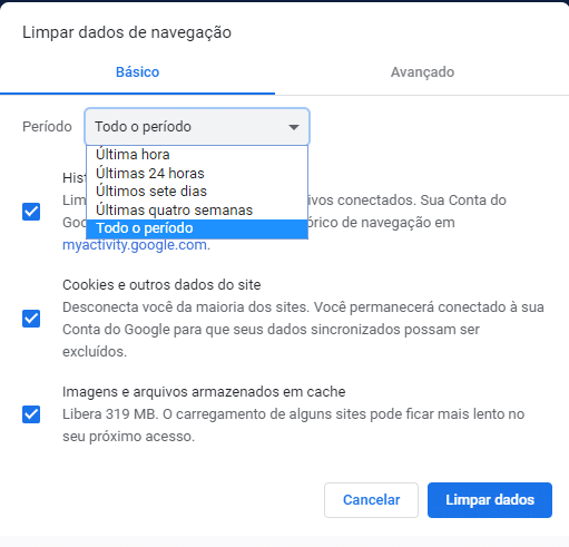 não foi possível estabelecer uma conexão segura com este site