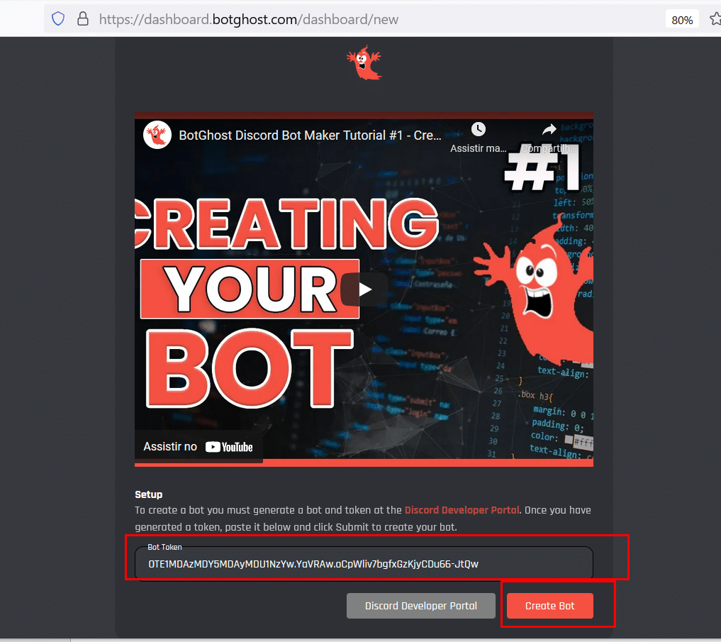 como criar um bot no discord