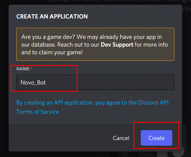 como criar um bot no discord