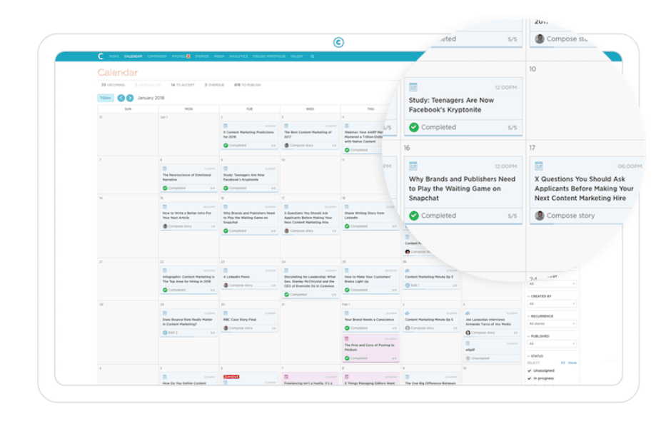 plataforma de marketing de conteúdo, contently