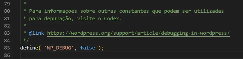 erro crítico wordpress debug
