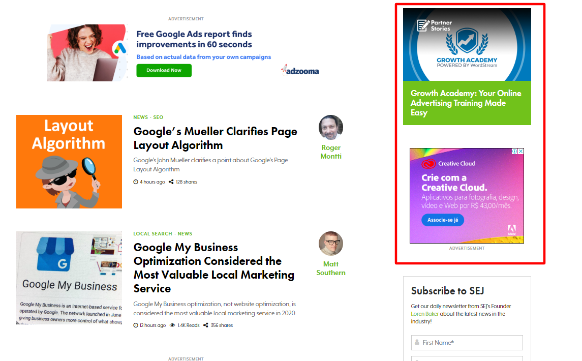 Display Ads example