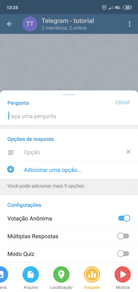 Enquete no Telegram