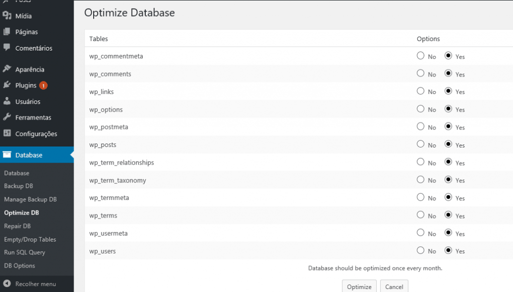 erro no site - repairdb