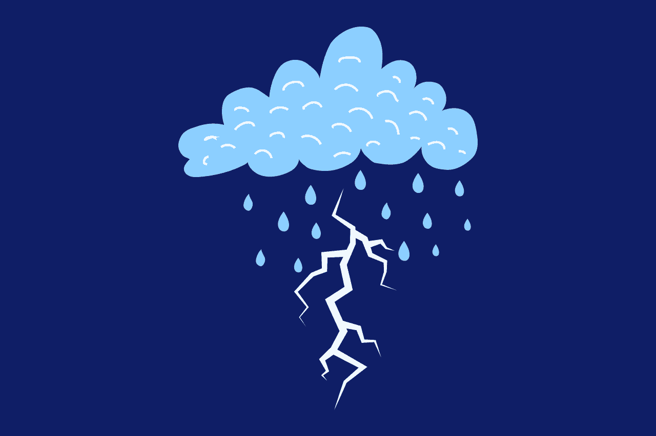 ilustração de tempestade remetendo ao estresse no trabalho