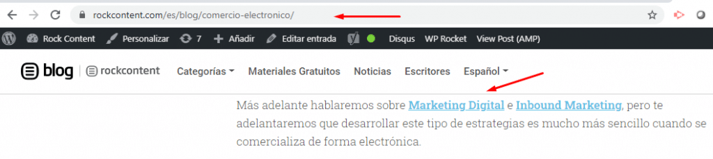 Exemplo linkagem interna