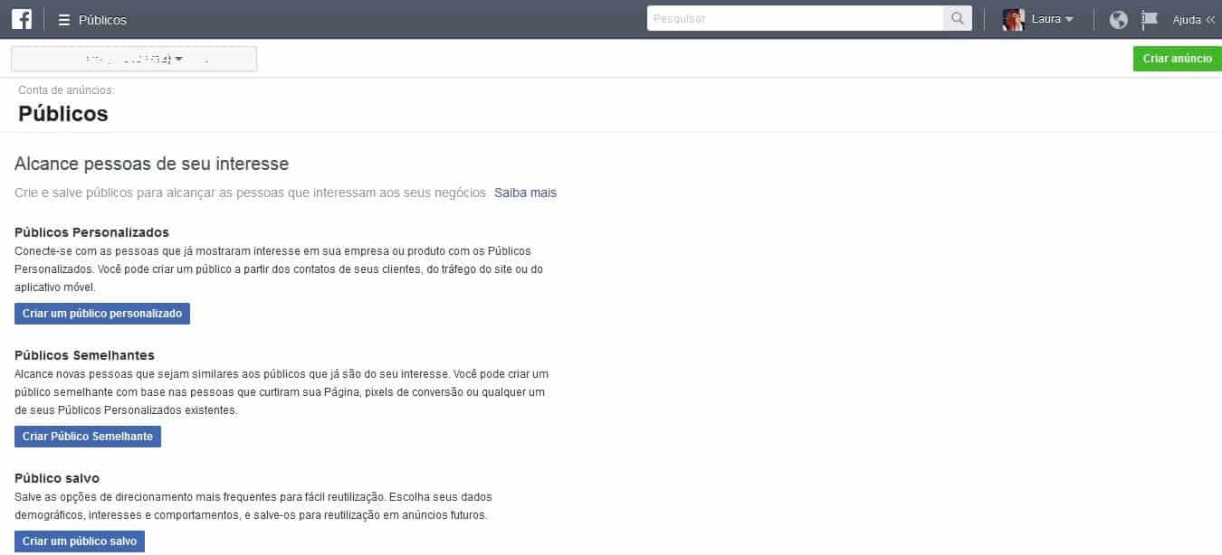públicos personalizados no facebook