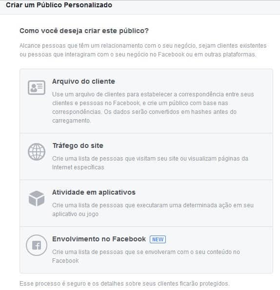 públicos personalizados no facebook