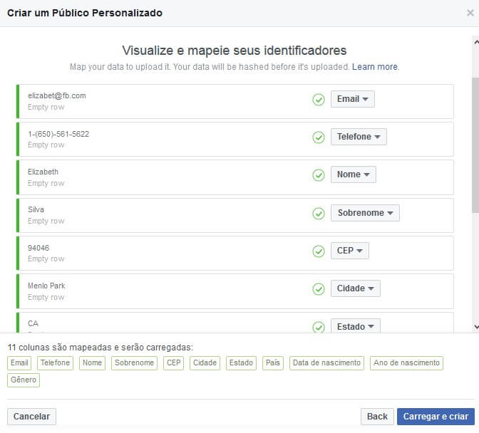 públicos personalizados no facebook