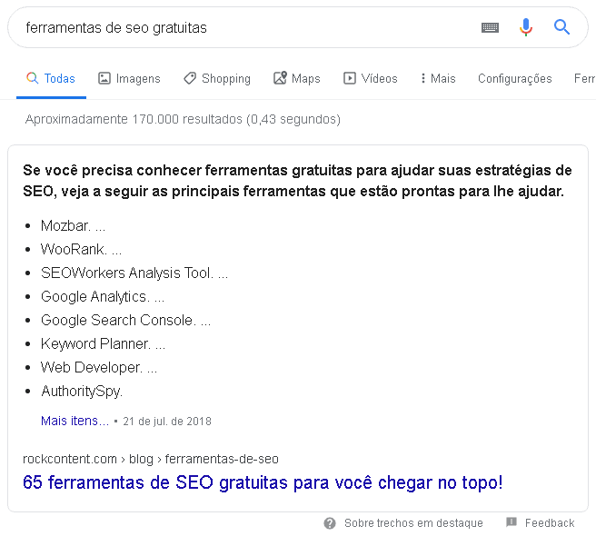 featured snippet