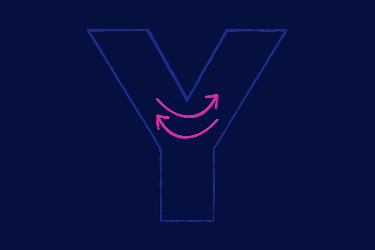 ilustração do funil de vendas em Y