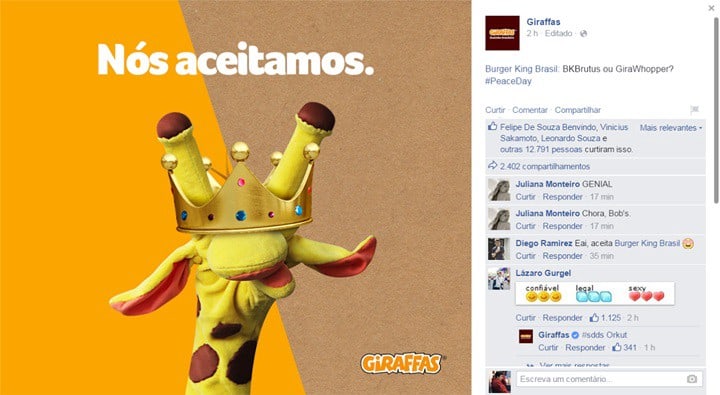 Marketing de Oportunidade do Giraffas.