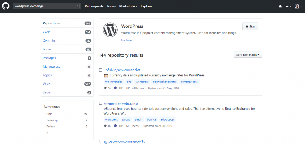 Utilizando o github no wordpress