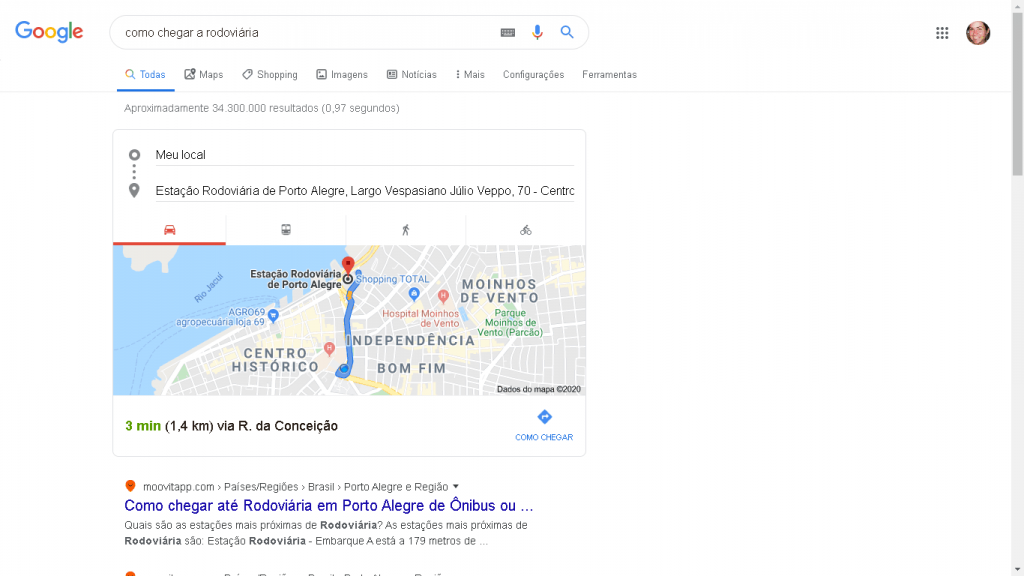Knowledge Graph com mapa do google maps
