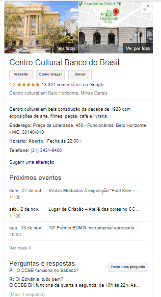 Exemplo Google Meu Negócio