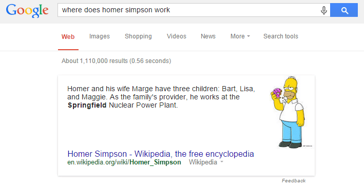 Exemplo de busca semântica no Google