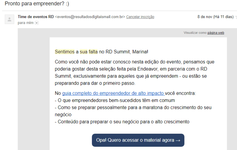 email eventos