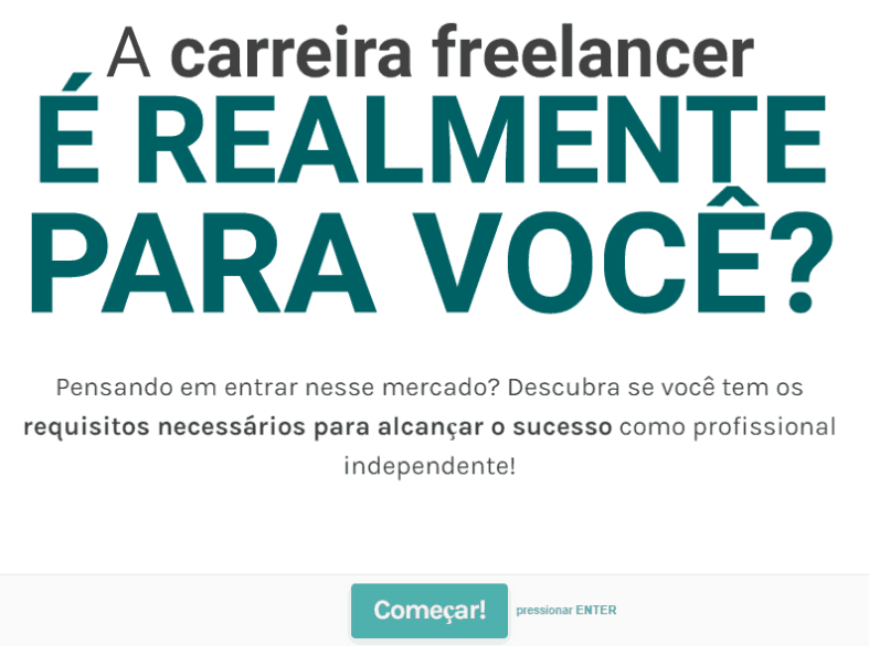capa quiz carreira de freelancer