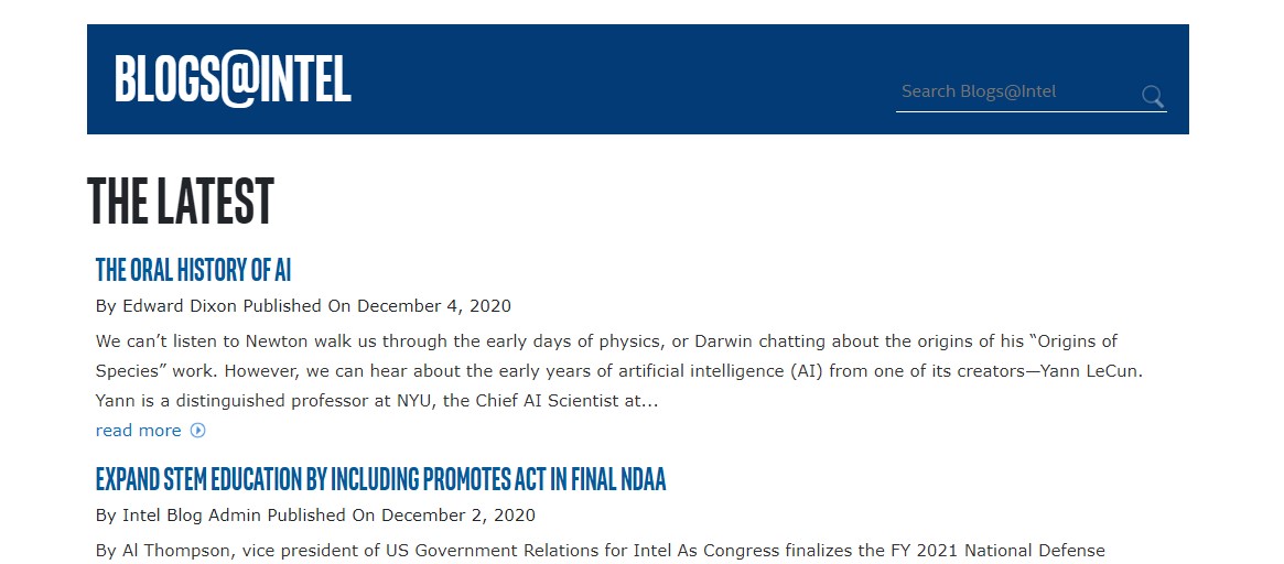 intel's blog