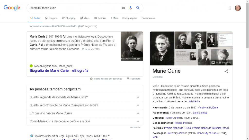 Knowledge Graph para marie curie