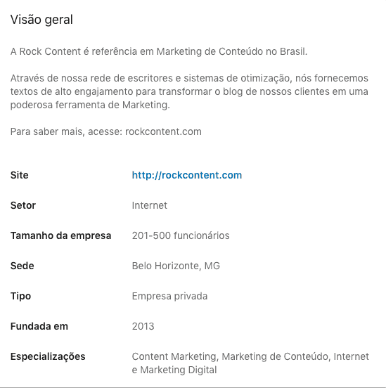 Perfil do LinkedIn com seção de links