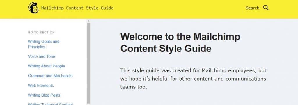 Guia de estilo Mailchimp